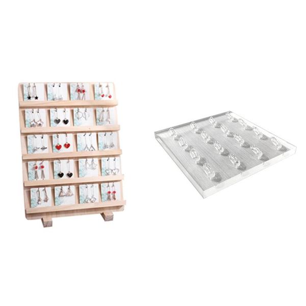 

jewelry pouches, bags earrings card style pendant display tag 5 layers with square ring holder tray clips stands, Pink;blue