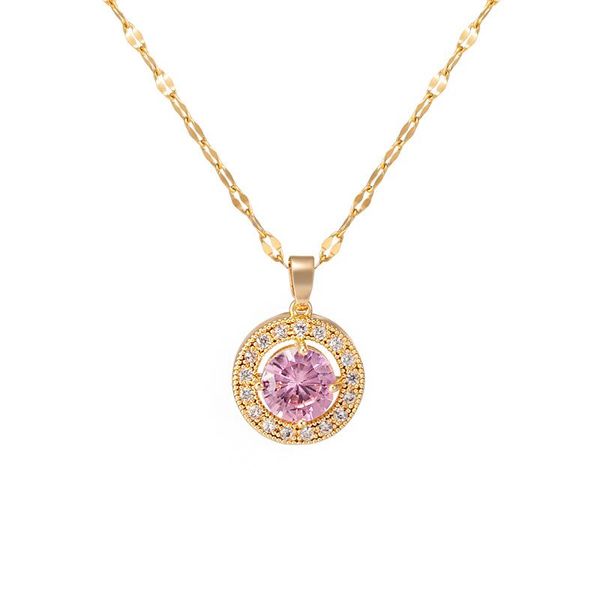 

minar delicate pink color rhinestone coin pendant neckalces bling crystal hollow small linked chain necklace for women girls, Silver