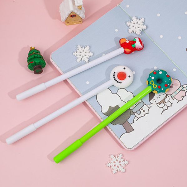 

christmas korean stationery cold novelty cartoon pens black ink signature gel pen nice stationary