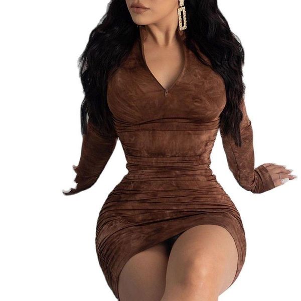 

casual dresses european and american style 2021 women's dress round neck long sleeve fashion printing banquet fluorescent, Black;gray