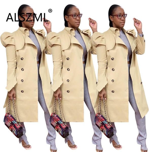 

women's trench coats khaki single breasted long sleeve women coat high street chic lady fashion young party, Tan;black