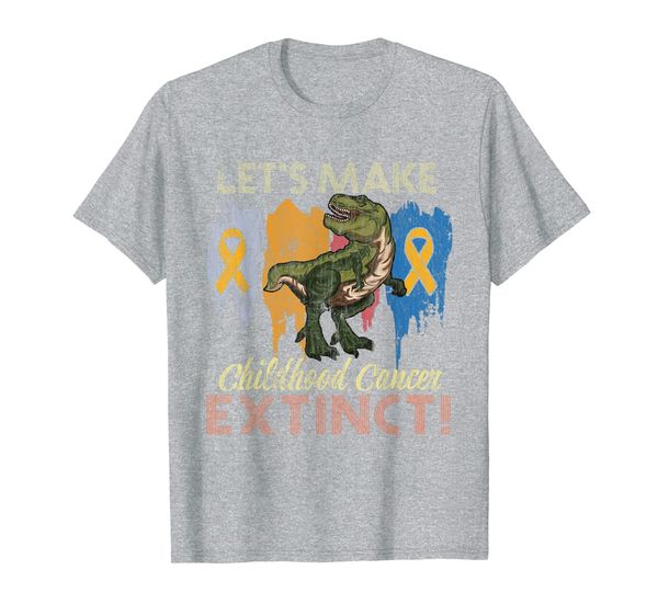 

cool dinosaur yellow ribbon childhood cancer awareness tee t-shirt, White;black