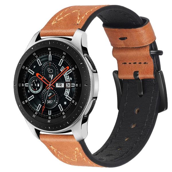 

watch bands genuine leather for samsung galaxy strap 22mm, Black;brown