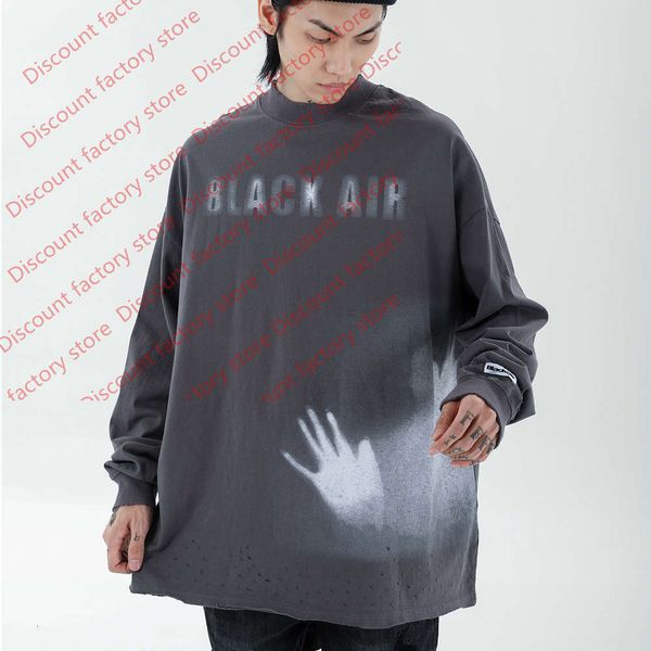 

2020 autumn winter print t shirt long sleeve streetwear hip hop tshirts casual t-shirt cotton, White;black