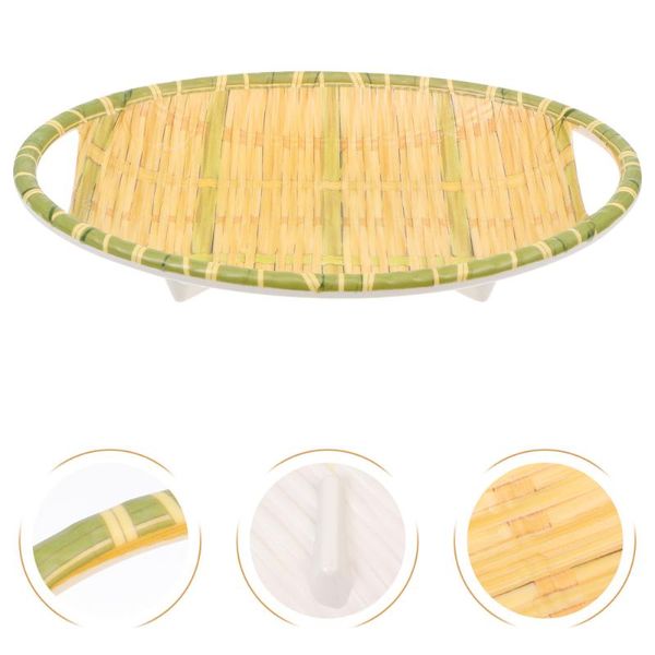 

dishes & plates 2pcs imitation bamboo woven baskets household egg bread tray decor