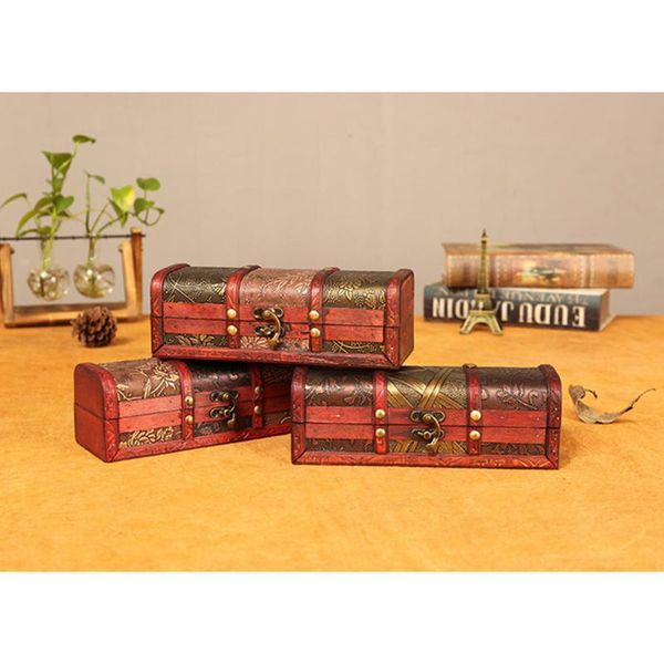 

1pc vintage wooden box creative jewelry storage box retro packaging delicate hair stick storage container for party home bed
