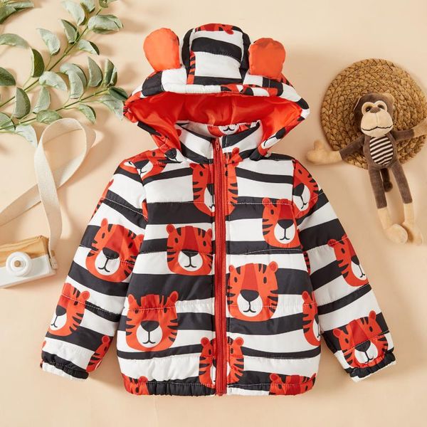 

jackets patpat toddler boy animal print stripe ear design hooded coat, Blue;gray