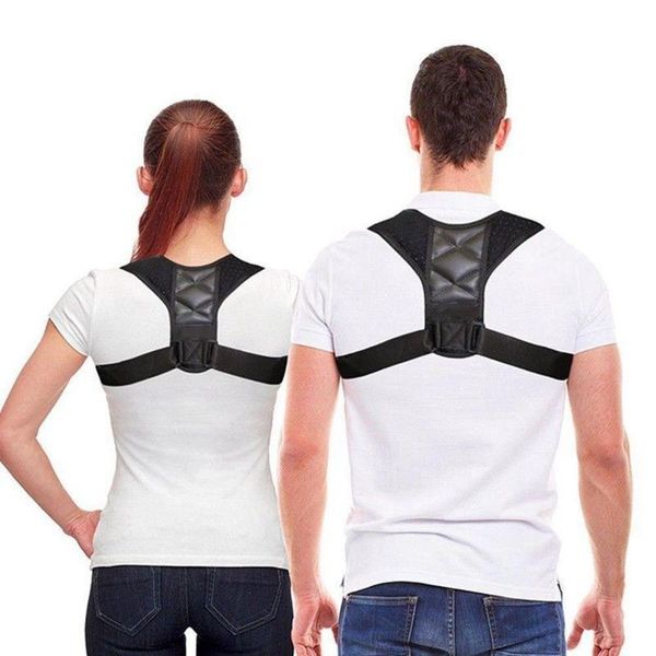 

men's body shapers adjustable back posture corrector spine support brace shoulder belt correction corrective men women, Black;brown