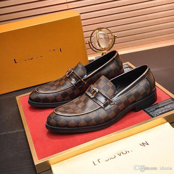 

2022 mens dress shoes oxfords leather italian design fashion luxury brands double color office formal pointed toe men dress wedd, Black