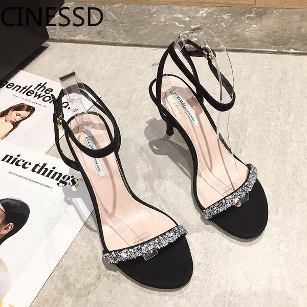 

sandals summer women's high heel fashion banquet heels, Black