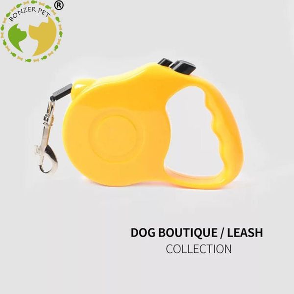 

dog collars & leashes bonzerpet 3m 5m retractable leash solid color fashion auto traction rope nylon walking for small medium dogs cats
