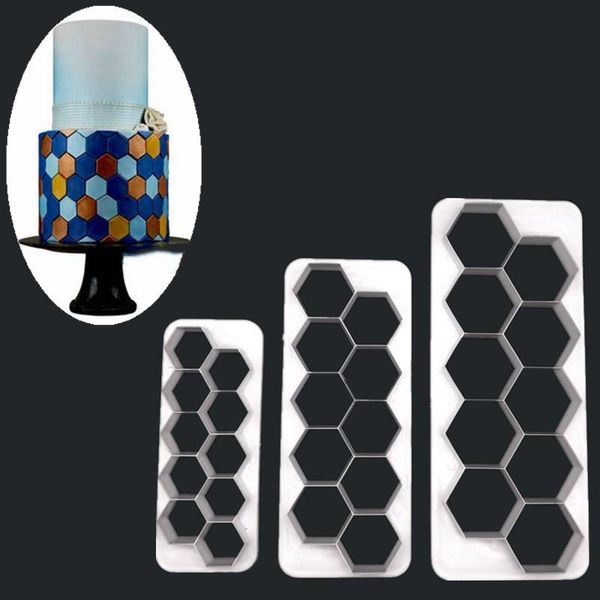 

baking & pastry tools 3pcs bakeware geometric cutters fondant cookie cutter geometry cake mold decorating