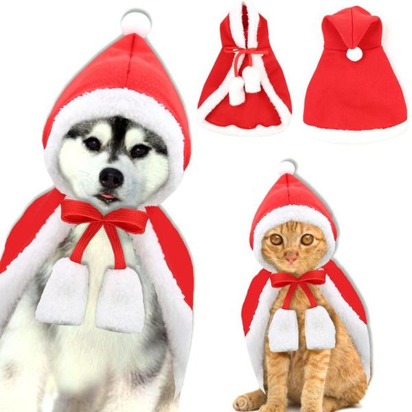 

cat costumes adjustable pet christmas santa cloak cute dog plush claus clothes halloween pops xmas year gifts