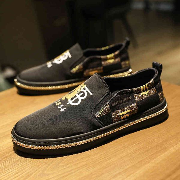 

dress shoes summer style european men's board canvas casual fashion love set foot one-pedal trendy zq0390 13yu, Black