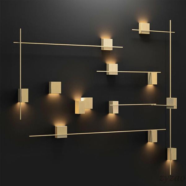 

wall lamp modern simple line living room background deco light designer creative el corridor strip combination