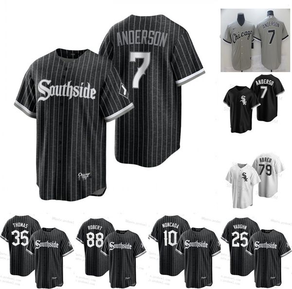 

chicago 2021 city connect white sox tim anderson jersey yoan moncada luis robert eloy jimenez aaron bummer zack collins yasmani grandal jake, Blue;black