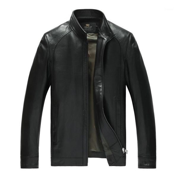 

factory men's genuine leather jacket for men real matte goat skin sheepskin fashion brand black male coat plus size 4xl1