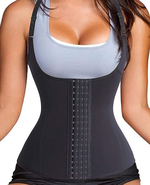 

women's shapers waist trainer work out corset tummy control shapewear compression vest body shaper fajas colombianas, Black;white