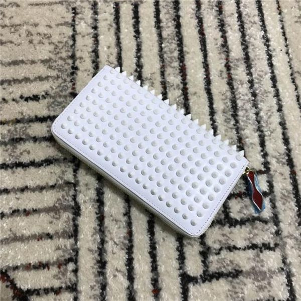 

new fashion long style panelled spiked clutch women patent leather mixed color rivets party clutches bags men long purses with spikes wallet, Red;black