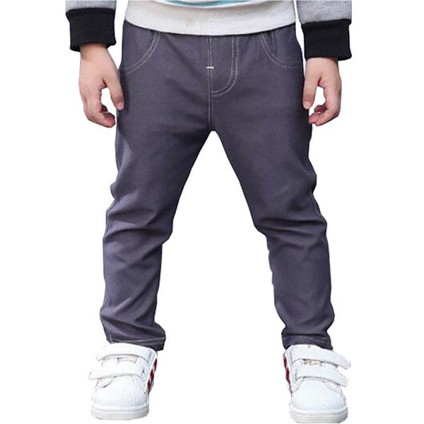 

jeans baby 1-5t spring warm pants cotton denim trousers toddler elastic infant crotch openable girl boys, Blue