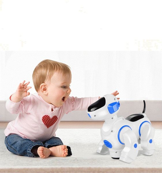 Robot Dog Electronic Dog Pet Walk Кора Умный щенок со светодиодными электронными животными Детские подарочные плюшевые собаки игрушки для детей
