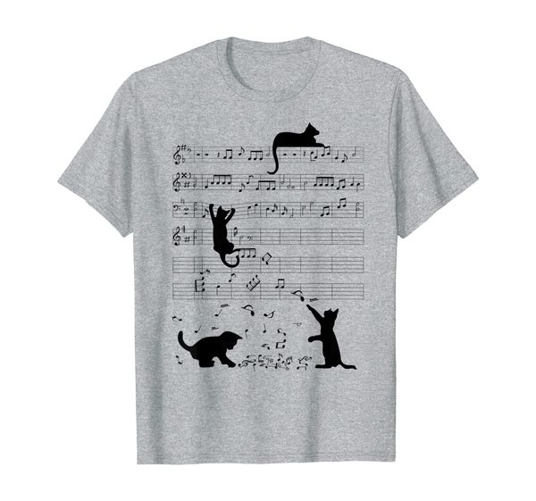 

Cute Cat Kitty Playing Music Note Clef Musician Art T-Shirt, Mainly pictures