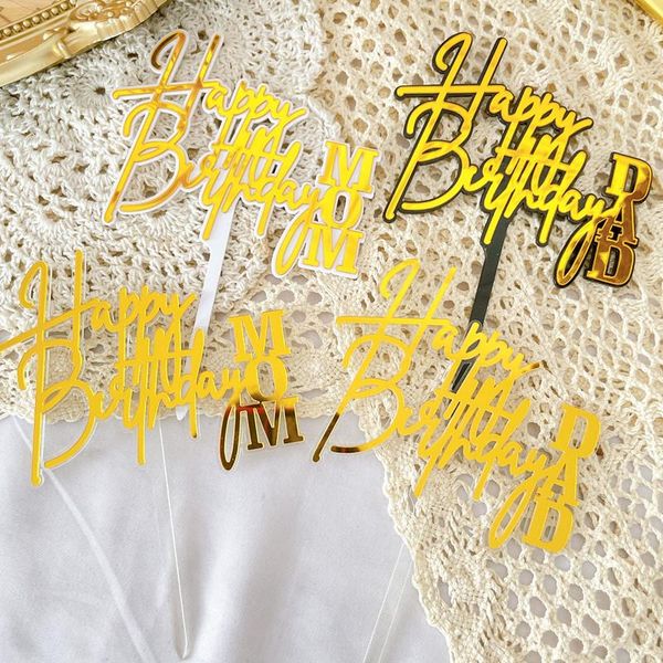 

other festive & party supplies ins happy birthday mom dad acrylic cake er double layer gold for father mother decorations