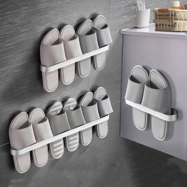 

organization towel wall-mounted non-perforated slippers storage rack