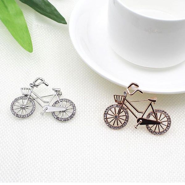

cool bike brooches for women scarf buckle small bicycle model brooch pins dual - use suit garment accessory, Gray