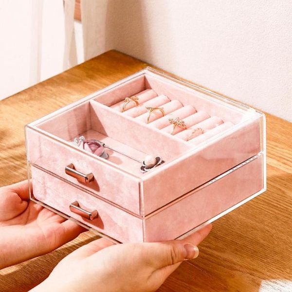 

jewelry pouches, bags women organizer display case fashion packaging, Pink;blue