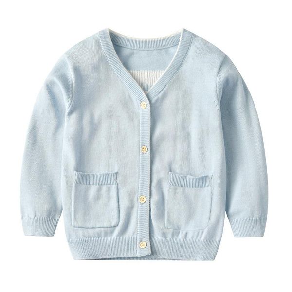 

cardigan spring & autumn cotton sweater fille baby children clothing boys girls knitted kids, Blue