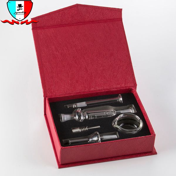 Kit Micro Nc da 10 mm Accessori per fumatori per olio Include confezione regalo Bocchino Dab It Punta in acciaio inossidabile Punta in vetro Ciotola in vetro trasparente