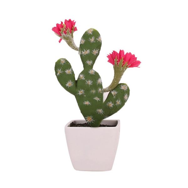 

artificial green cactus plants mini bonsai potted simulation succulents table fake plant garden home office decoration