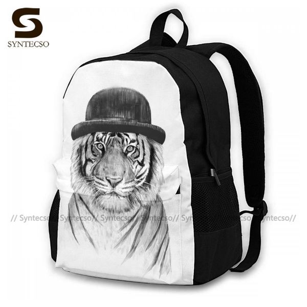 

tiger backpacks big funny polyester backpack school woman bags