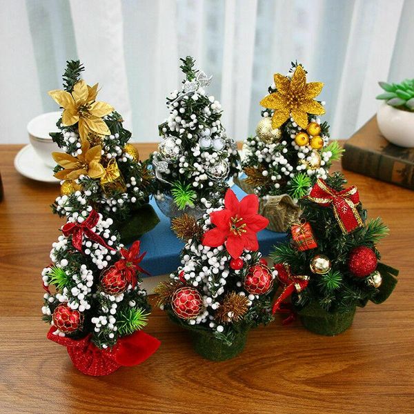 

christmas decorations 20cm small table desk mini tree holiday ornaments decoration 3 style home chierstmas 2021