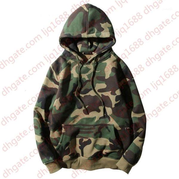 

army green camouflage hoodies winter mens camo fleece pullover hooded sweatshirts hip hop swag cotton streetwear s-2xl1, Black