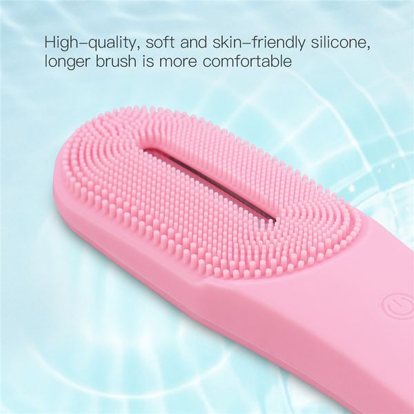 

led pn electric silicone facial cleansing brush sonic vibration usb skin rejuvenation pore skin clean face wash massager 53