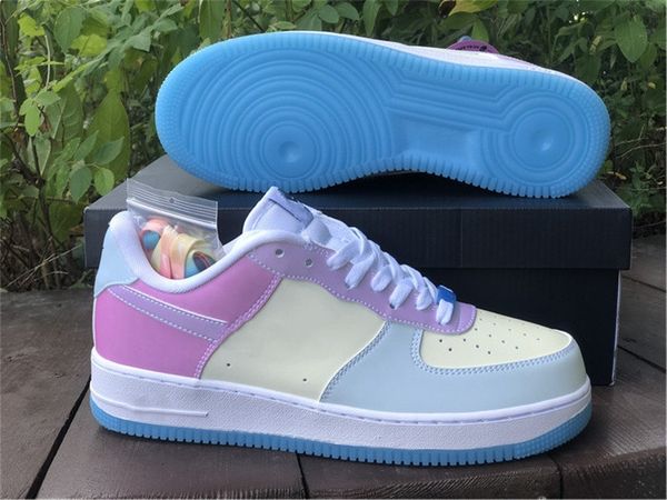 

shoes 1 low uv macaron flat 1s the chameleon blue sports sneakers eu36-45