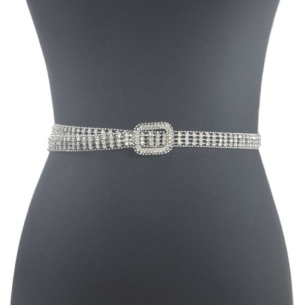 

new diamond inlaid mini belt, Black;brown