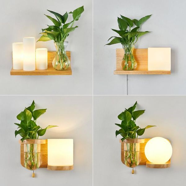 

modern creative plant wall lamp minimalist nordic wall lights bedroom bedside balcony aisle shop decor lighting fixtures