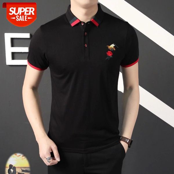 

mens clothing 2019 classic summer brand short sleeve polo shirt men casual regular cotton luxury designer homme solid slim polos #mj02, White;black