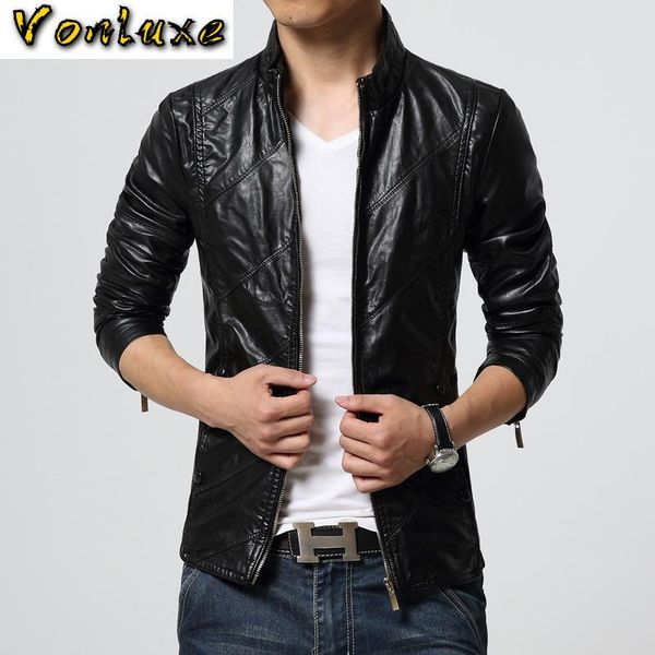 

men's fur & faux jaqueta de couro masculino 2021 autumn male leather jacket quality motorcycle slim coat men cj295, Black