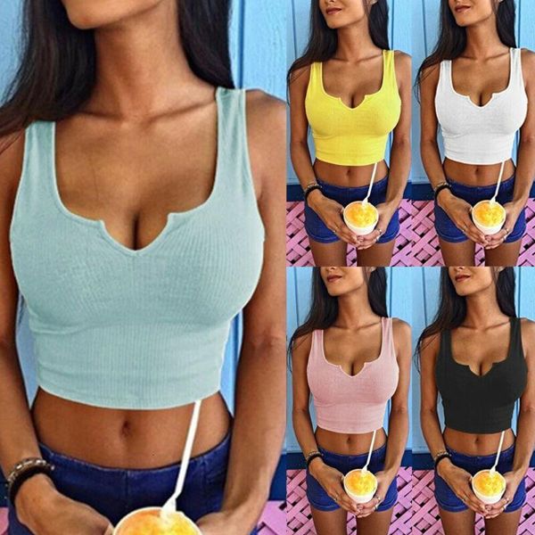 

tank women casual solid tank vest blouse sleeveless crop shirt top, White