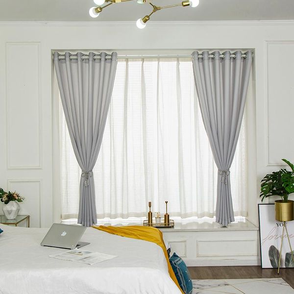 

curtain & drapes customized punch-rod window screen mesh curtains transparent sky velvet gray door bay