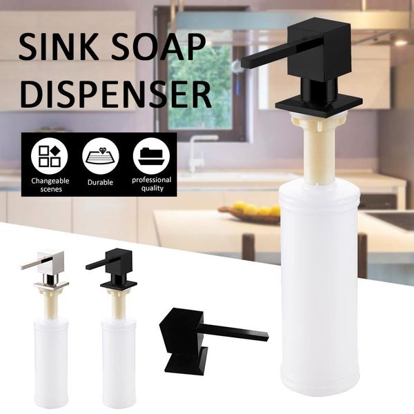 

liquid soap dispenser sink pump square chrome finish dispensers for kitchen built in wash basin counter top