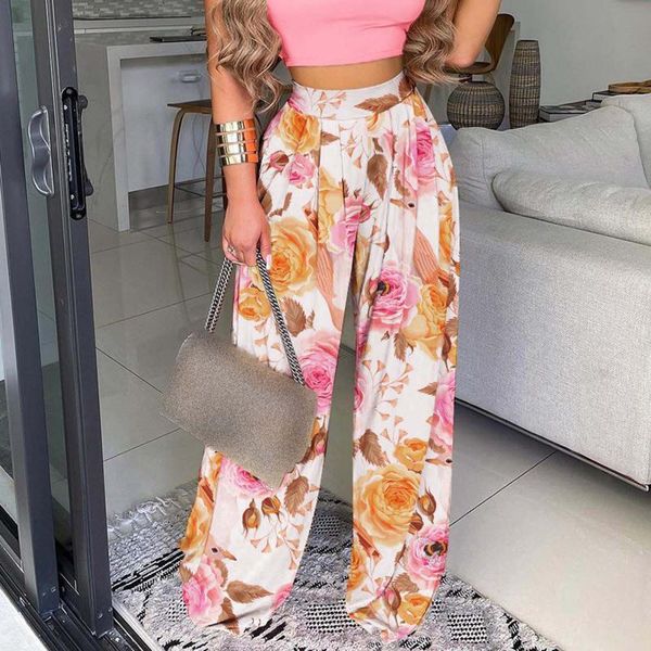 

women's pants & capris boho trousers womens summer flower print vintage pattern wide leg ladies holiday beach wear casual loose, Black;white