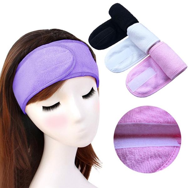 

shower caps women adjustable wide hairband soft toweling wash face head band non slip hair holder turban for spa bath makeup supplies