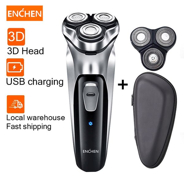 

enchen electric shaver men 3d type-c usb rechargeable razor 3 blades portable beard trimmer cutting machine for shaving