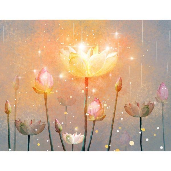 

paintings gatyztory frame lotus flowers diy painting by numbers handpainted oil acrylic home decor
