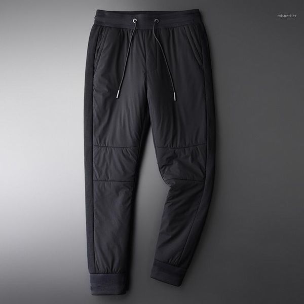 

and winter autumn man plus size 4xl high density windproof fabric casual pants men thick add padding mens trousers men's, Black